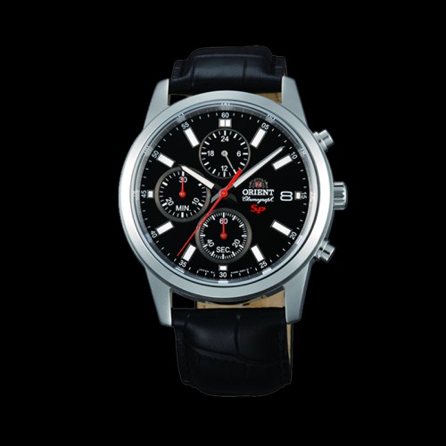 ORIENT: Quartz Sports Watch, Leather Strap - 42.0mm (KU00004B)
